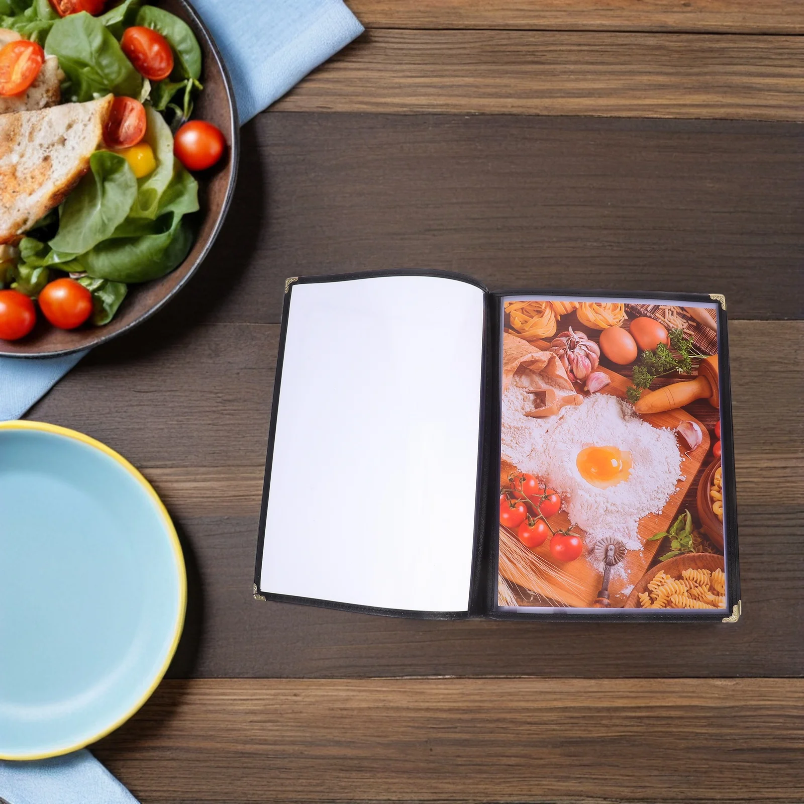 

Transparent A4 PVC Menu Cover 8 Pages Restaurant Binder Folder Protective Covers for Cafe Pub Bar Kitchen Supplies