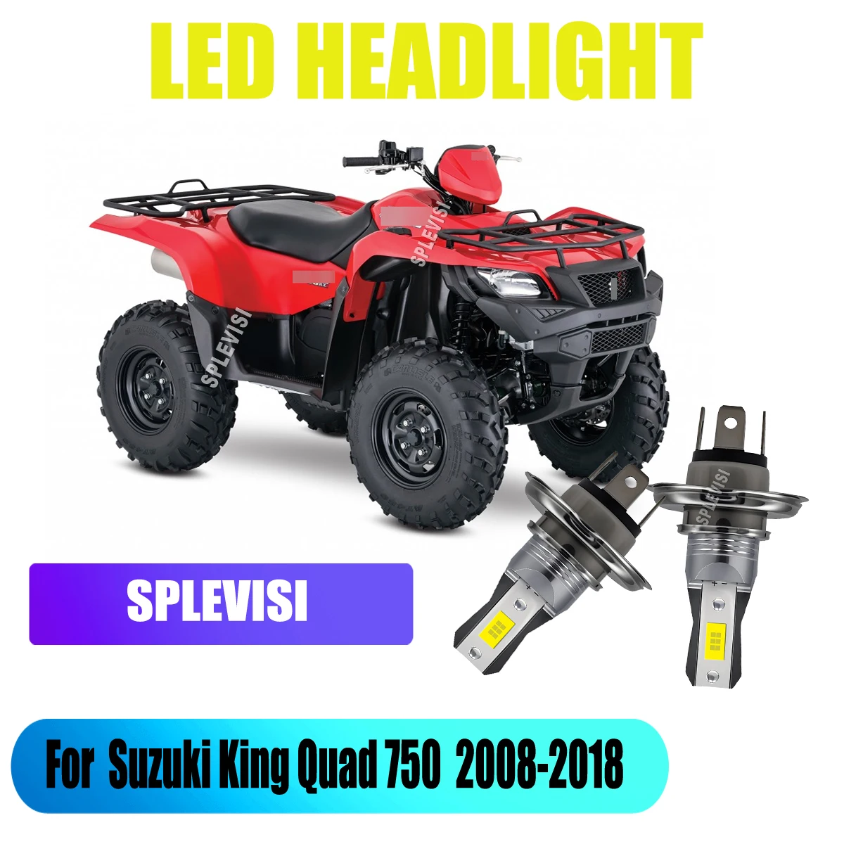 H4 Motorcycle LED Bulb 12V 45W 4500LM - Premium Replacement Pair For Suzuki King Quad 750 2008 2009 2010 2011 2012 2013-2018