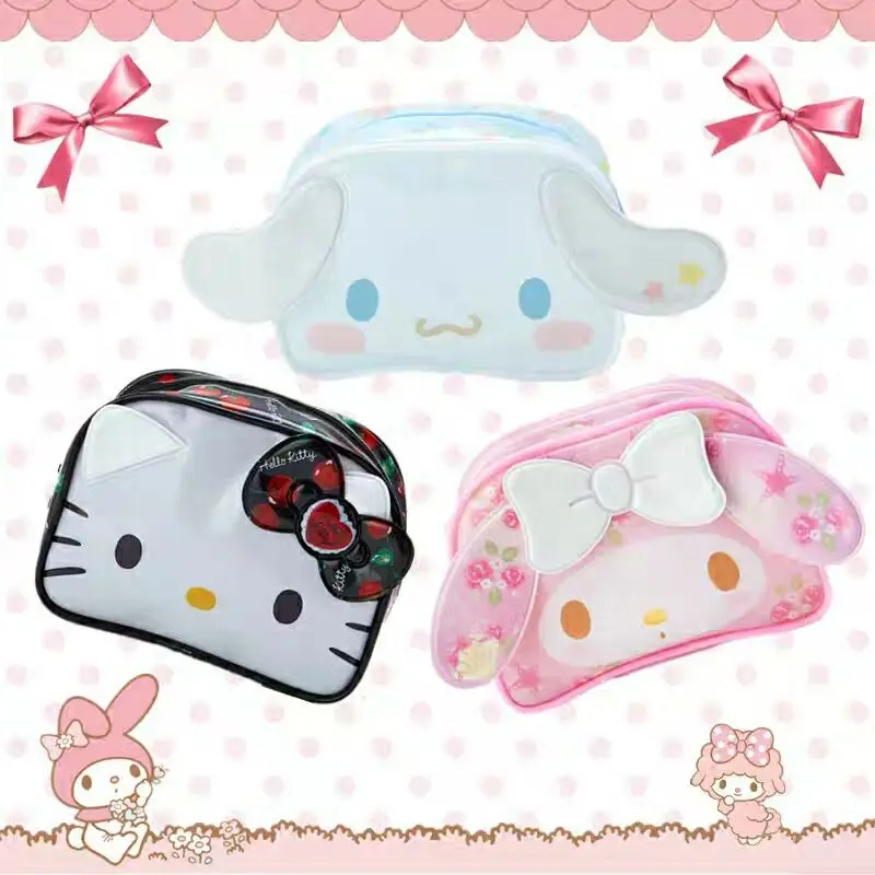 

Sanrio Toiletry Bag Kawaii Cinnamoroll Student Stationery Case Cartoon Large Capacity Hello Kitty Pvc Waterproof Cosmetic Bag