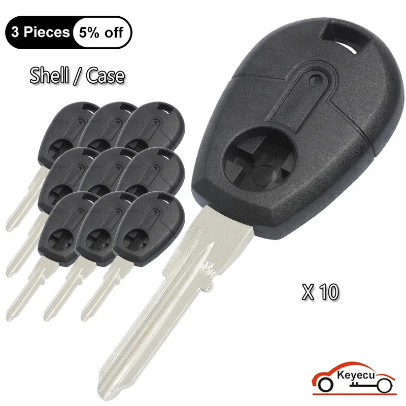 

KEYECU Case for Fiat Bravo Brava Palio Punto Marea Seicento Coupe Auto Uncut Transponder Ignition Key Shell Fob GT15R Blade