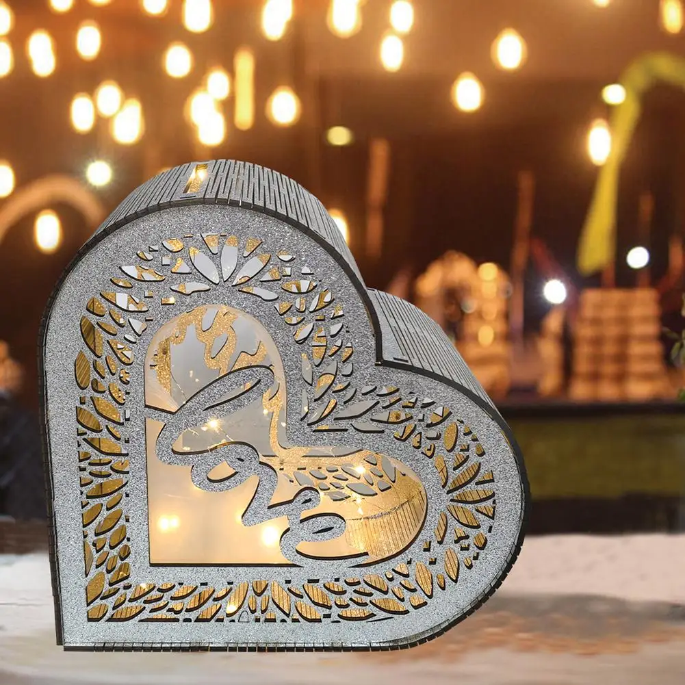 

Love Shape Wedding Card Box With Lock String Light For Party Graduation Birthday Baby Shower Decorations