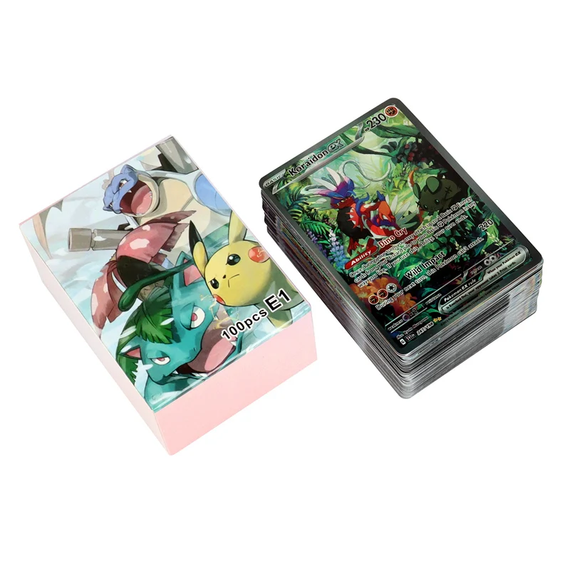 New Holographic Pokemon Cards Scarlet Violet 80Vmax 20EX English Letter Pokemon trading card Kids Gift