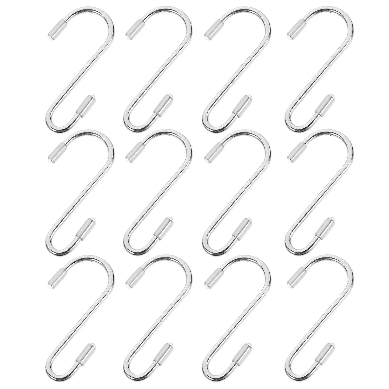 

12Pcs S Shaped Hooks Heavy Duty Iron Small Hanging Hooks 2.4 Inch for Kitchen Closet Bathroom Storage Organizer