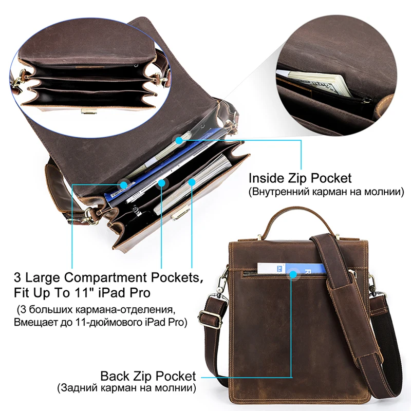 Imagem -06 - Contacts Genuíno Couro Crossbody Bolsa para Homens de Luxo Senha Designer Bolsa Ombro Mensageiro Bolsas Casual Masculino Bolsa