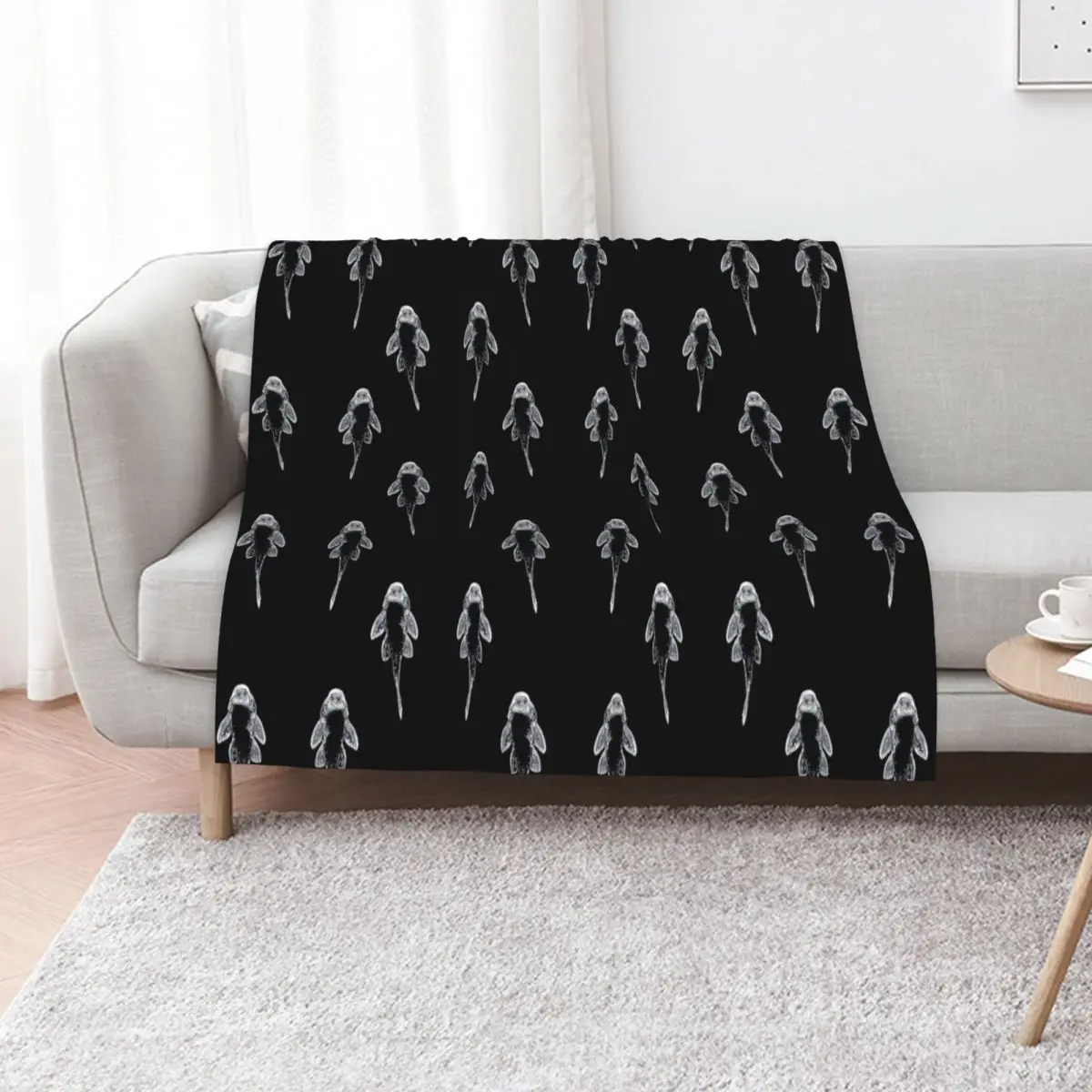 Pleco Plecostomus Sucker Fish Throw Blanket Cute Plaid Flannel Fabric Sofa Baby Soft Plaid Kid'S Blankets