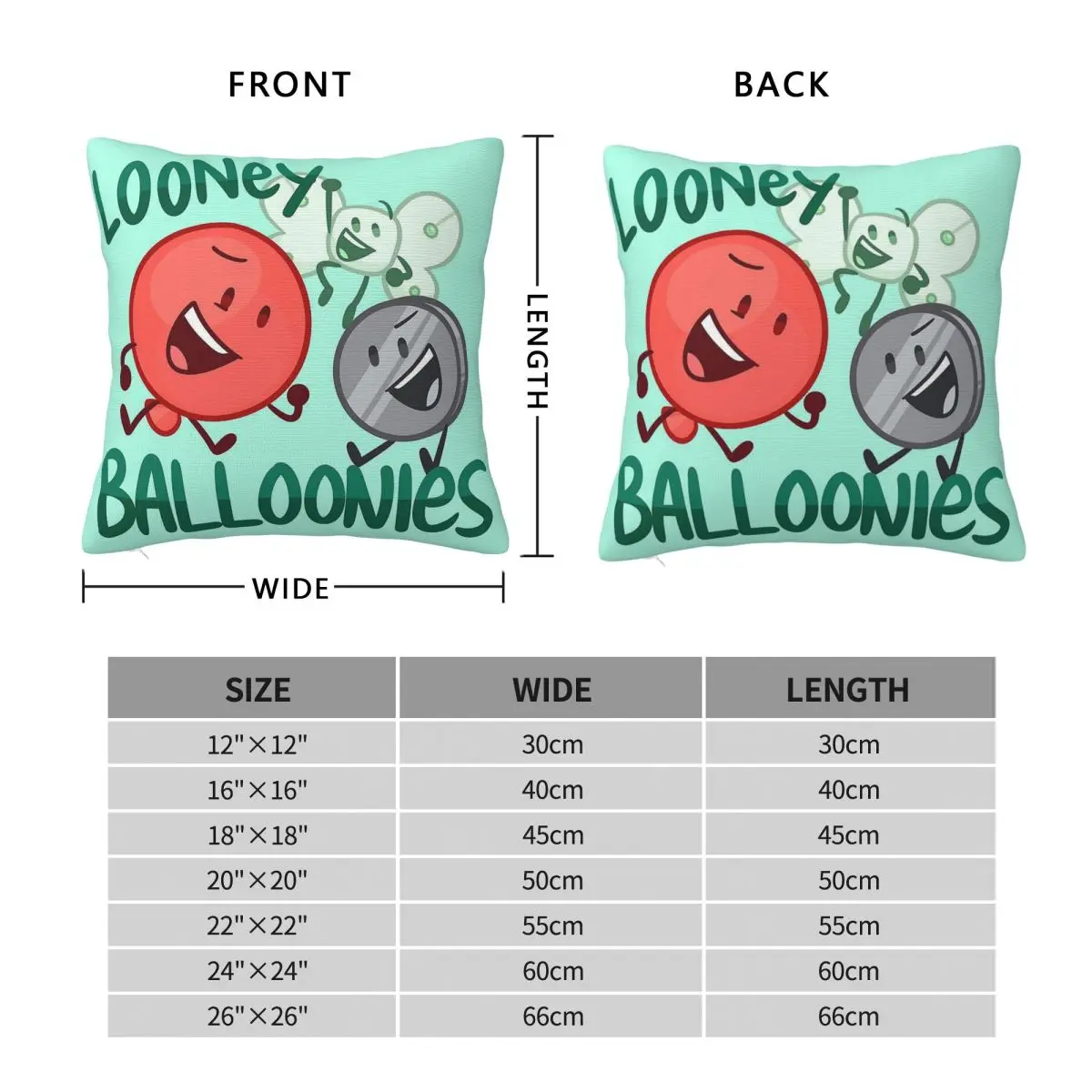 Looney Balloonies Inanimate Insanity Pillowcase Polyester Linen Velvet Pattern Decor Throw Pillow Case Sofa Seater Wholesale 18