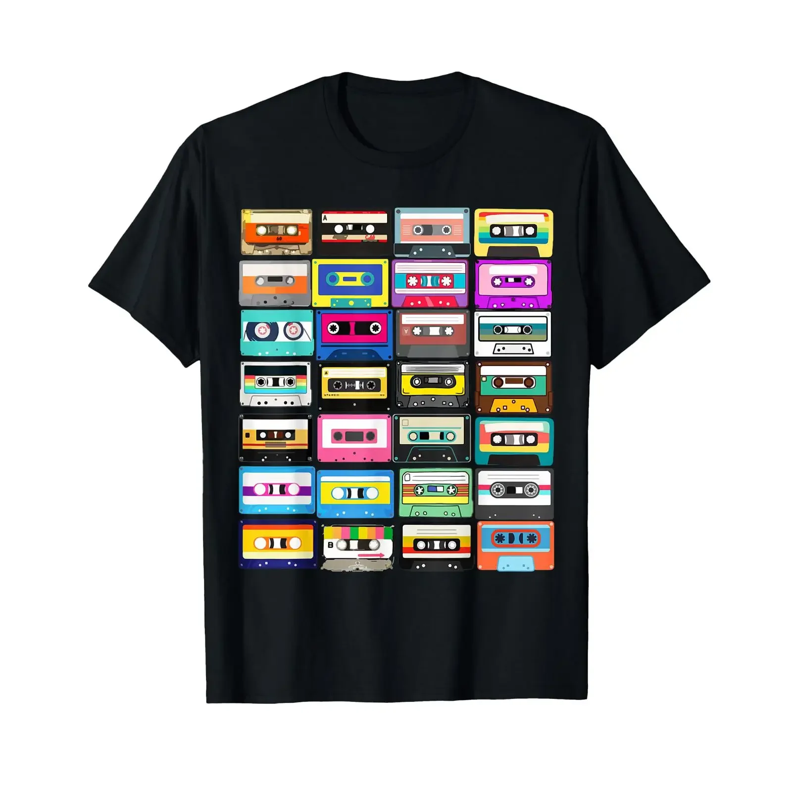 Cassette Mixtape Retro 1980s 1990s Music Vintage T Shirt vintage Washed Casual graphic Breathable Top For Everyday Wear