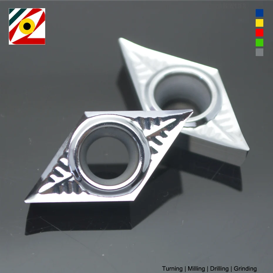 10Pcs DCGT070202 DCGT070204 DCGT11T304 DCGT11T308 CNC Carbide Inserts Internal Turning Tool Machining Aluminum Copper Wood