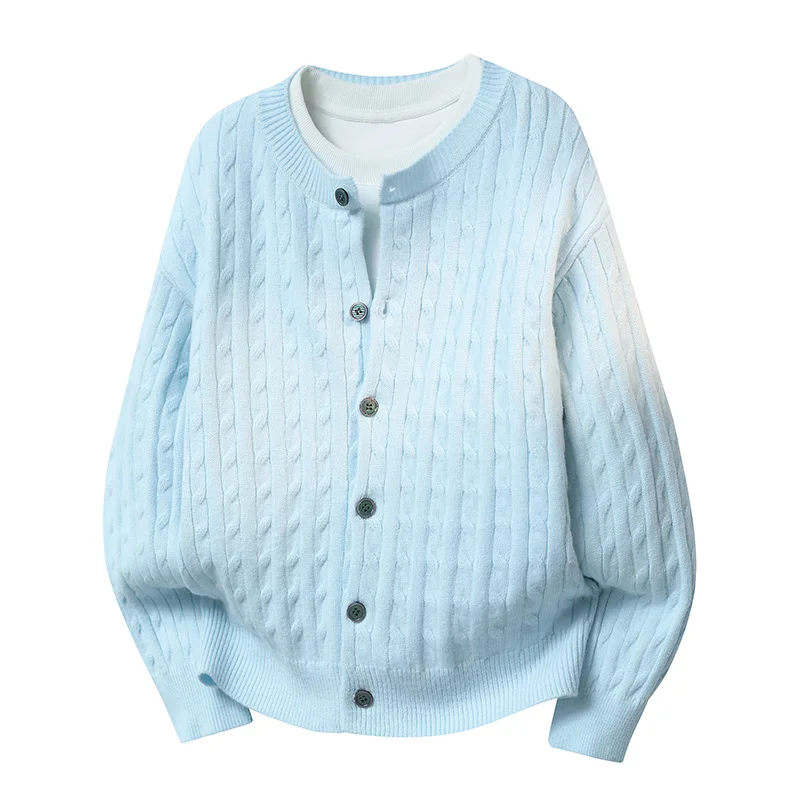 

Повседневный вязаный кардиган, пальто, мужской круглый Ne Pure Color Twist, мужской молодежный весенне-осенний новый мягкий длинный свитер свека