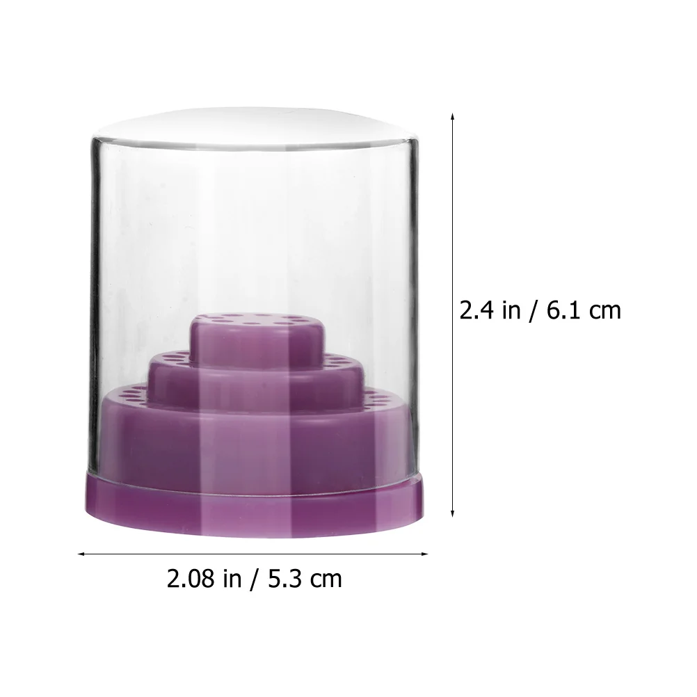 2 stuks nagelboor opbergdoos transparant premium PP manicure accessoire organisator voor desktop stofdichte displayhouder