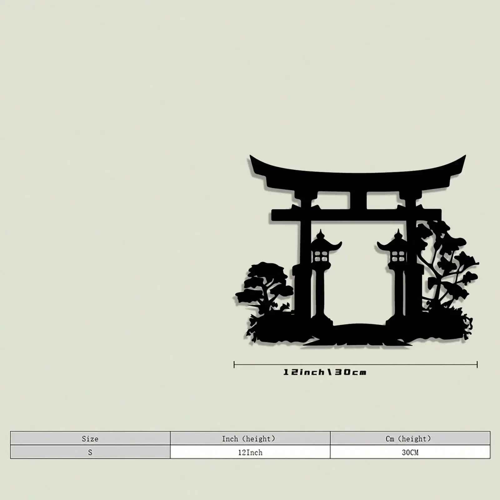 CIFbuy Metal Wall Art Japanese Torii Gate Bonsai Tree Iron Decor Indoor Outdoor Living Room Patio Traditional Cutout Craft