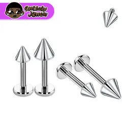 10pcs 임플란트 그레이드 F136 티타늄 고딕 스파이크 Labret Tragus 헬릭스 바 립 바 링 스터드 연골 귀 피어싱 바디 쥬얼리