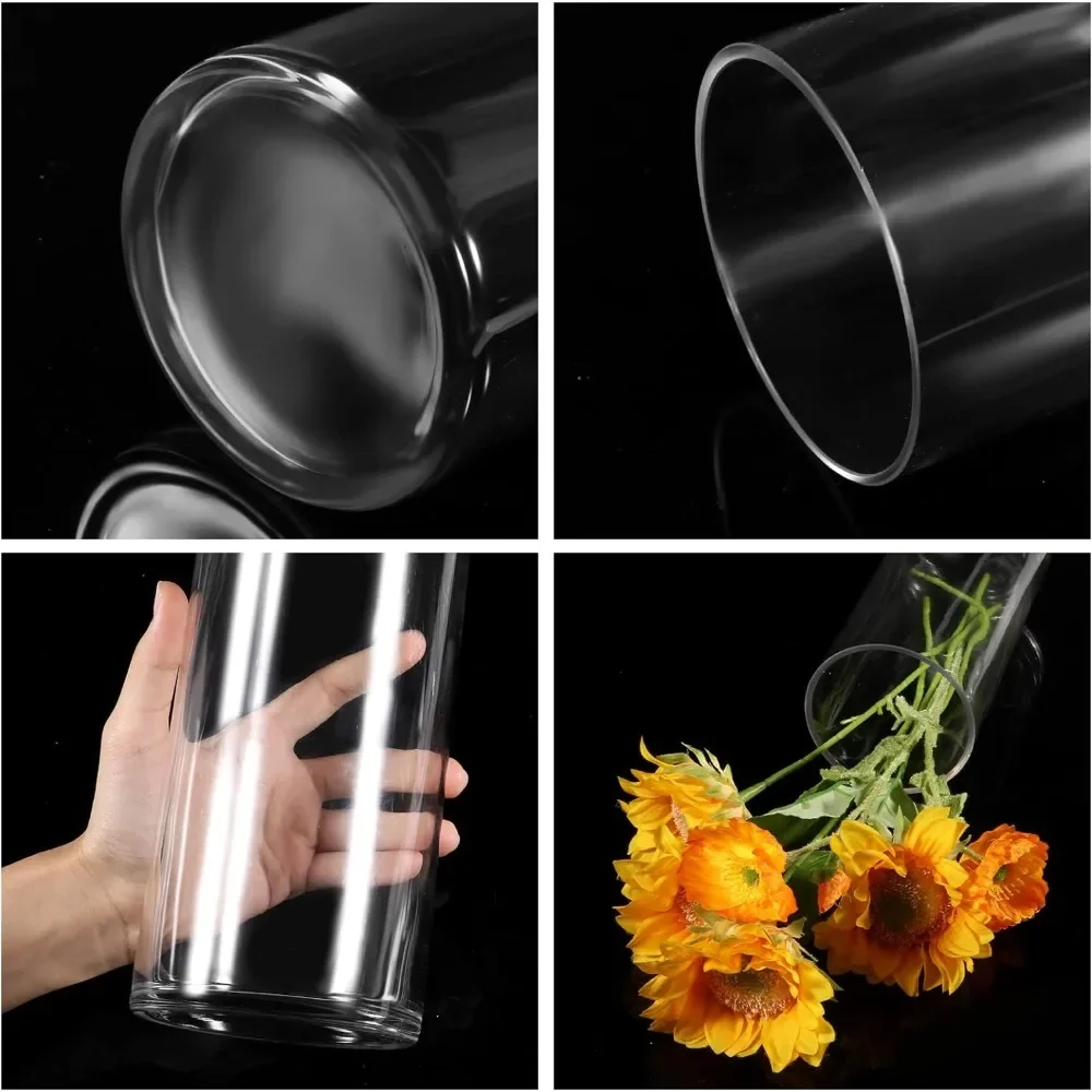 Vase 12 Pack Candle Holder for Home 14 Inch Clear Glass Cylinder Vases Free Shipping Decorations Wedding Decorations