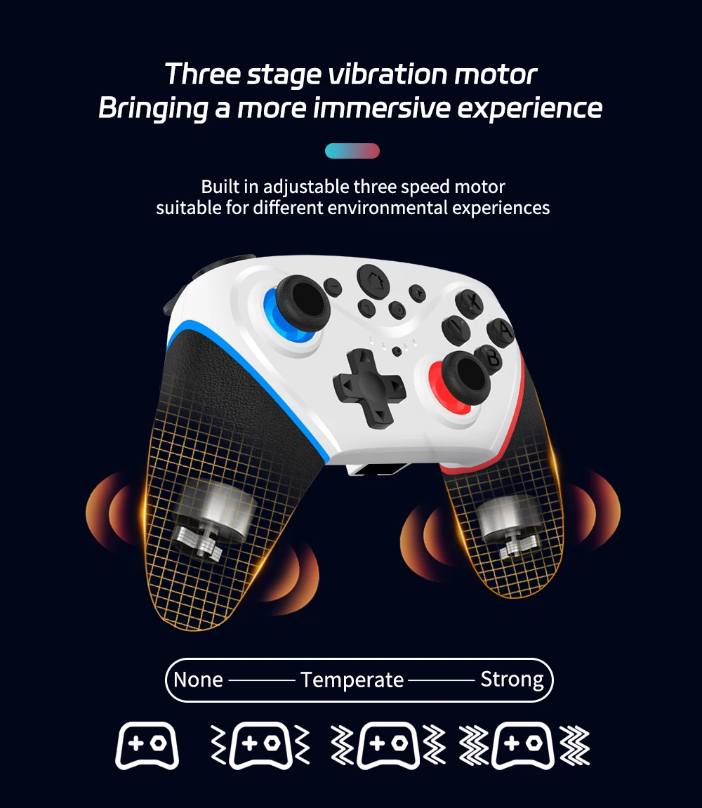 Wireless Switch Controller Compatible with Switch/Lite/OLED Remote Supports Multi-Platform with Turbo, Wake-up Function