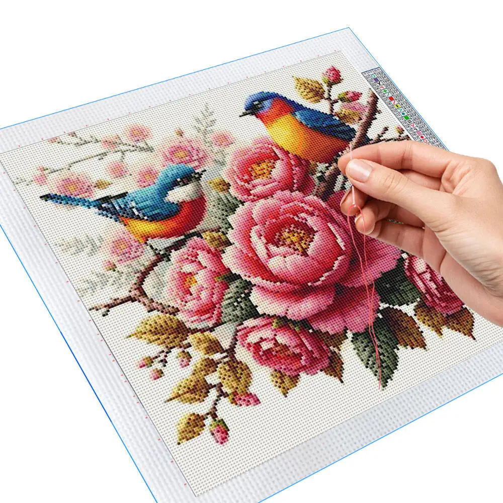 New Arrivals Cross Stich Bird And Flower 11CT Printed Fabric Embroidery DIY Handcraft Supplies Stitching Handmade Needlework view 2