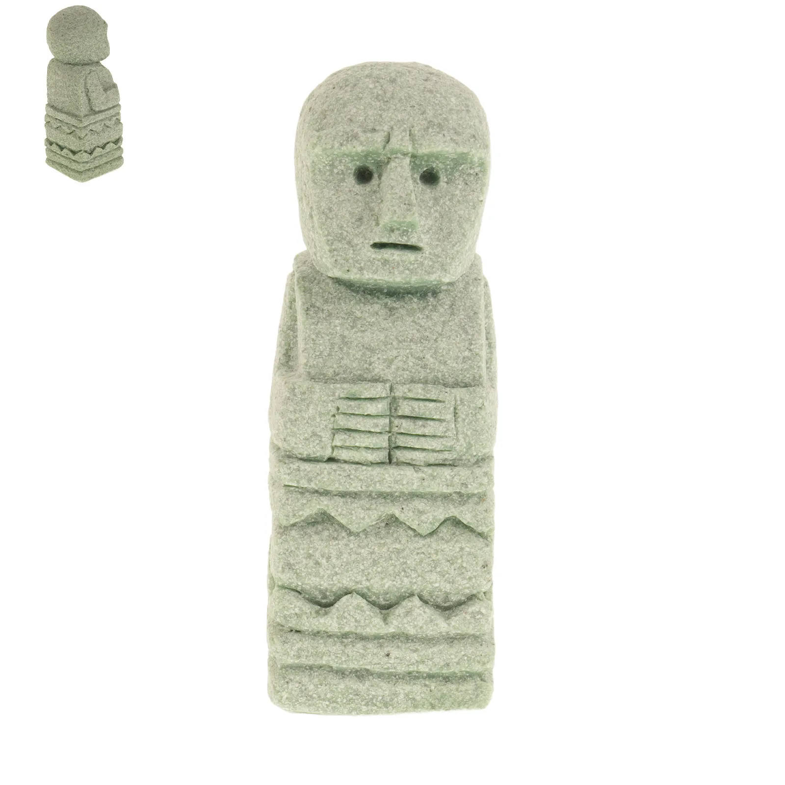 Zen Garden Artistic Carved Face Statue Outdoor Garden Sculpture Primitive Fish Tank Stone Ornament Home Desk Decor
