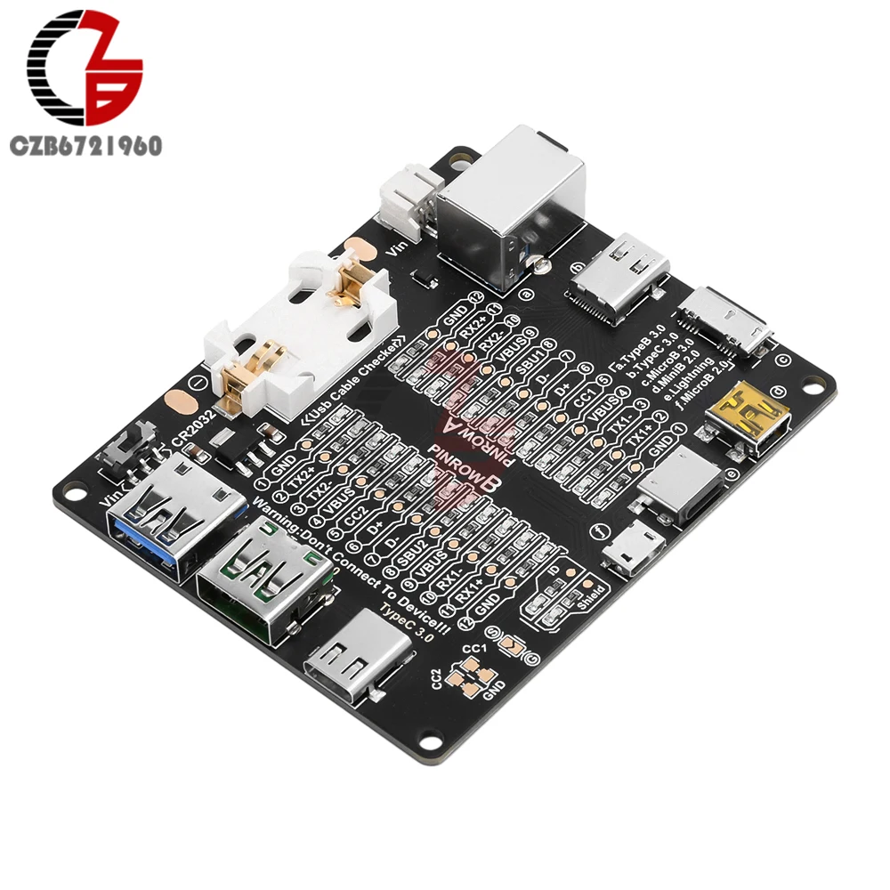 USB Data Cable Detection Board Type-C Micro USB C Cable Tester PCB Board USB Cable Checker for Short Circuit On-Off Switching