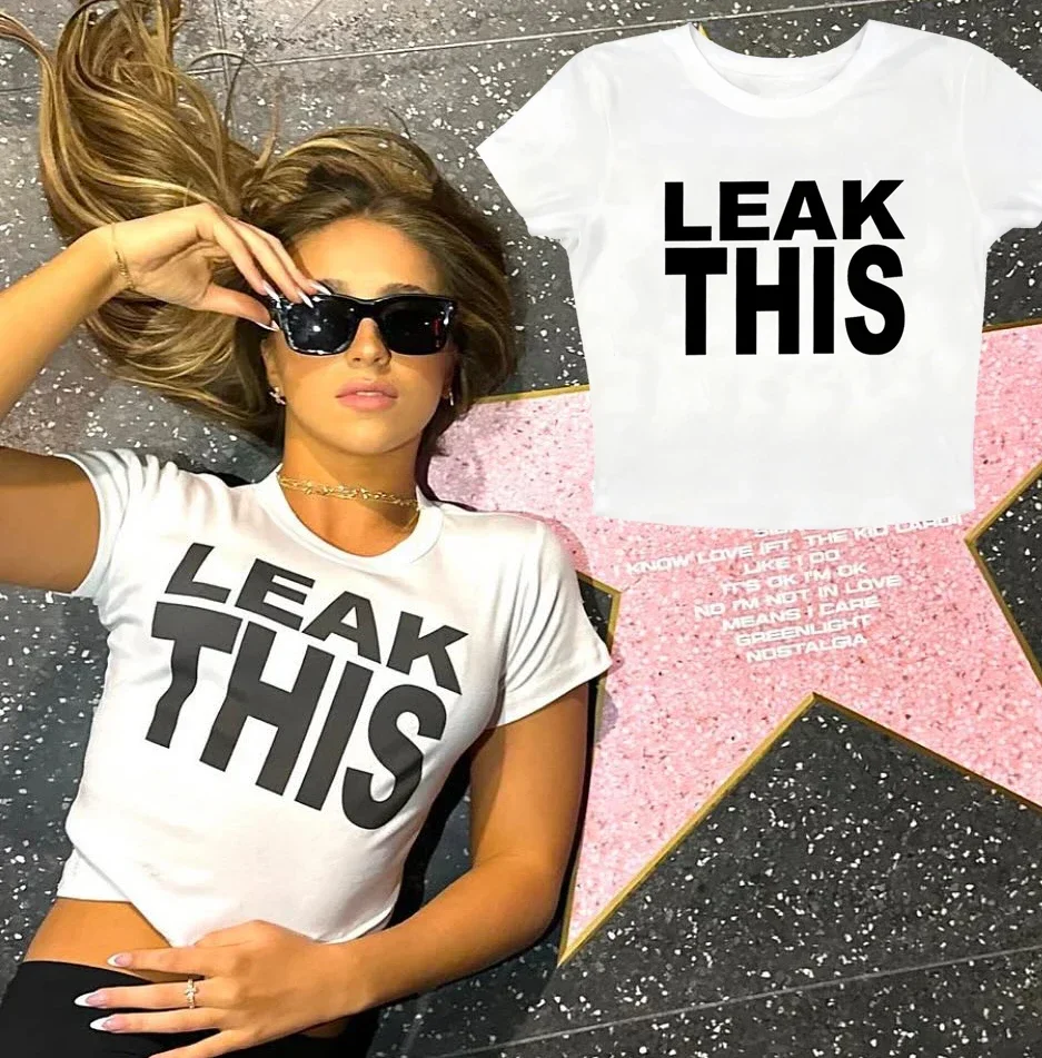 Tate McRae Leak This Crop Top Camiseta 2025 Tour Camiseta de bebé para mujer Camisa recortada ajustada Y2K