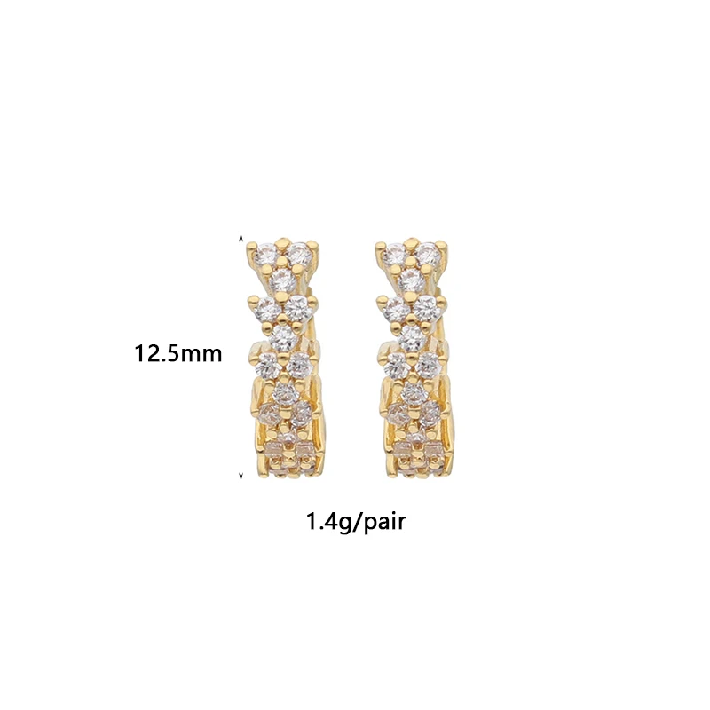 TIANDE Exquisite Zircon Hoop Earrings for Women Fashion Gold Color Round Cilrle Piercing Earrings Fashion Jewelry Accessories