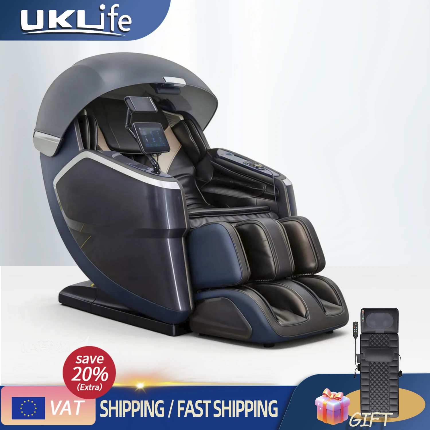 2026 New Massage Chair with Sonic massage mechanism, Calf Kneading, AI Voice, Zero Gravity SL Track, Full Body Shiatsu
