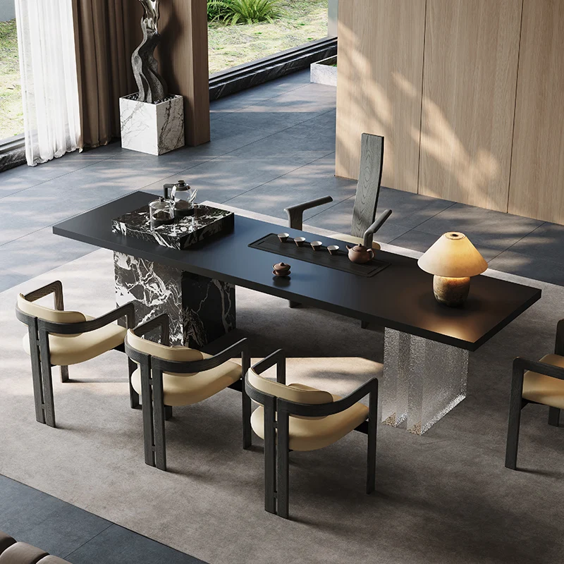 Designer Home Visiting Villa Sala de chá Combinação de mesa e cadeira de chá