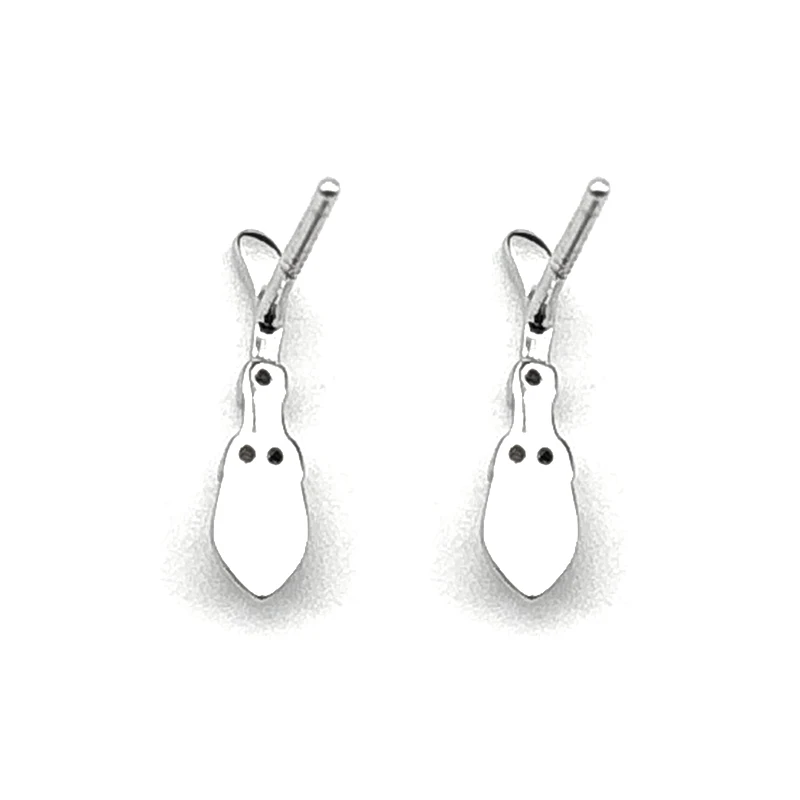 Cute 925 Sterling Silver Zircon Magic Wand Pen Shaped Stud Earrings for Women Girl Simple Piercing Earrings Party Jewelry Gift