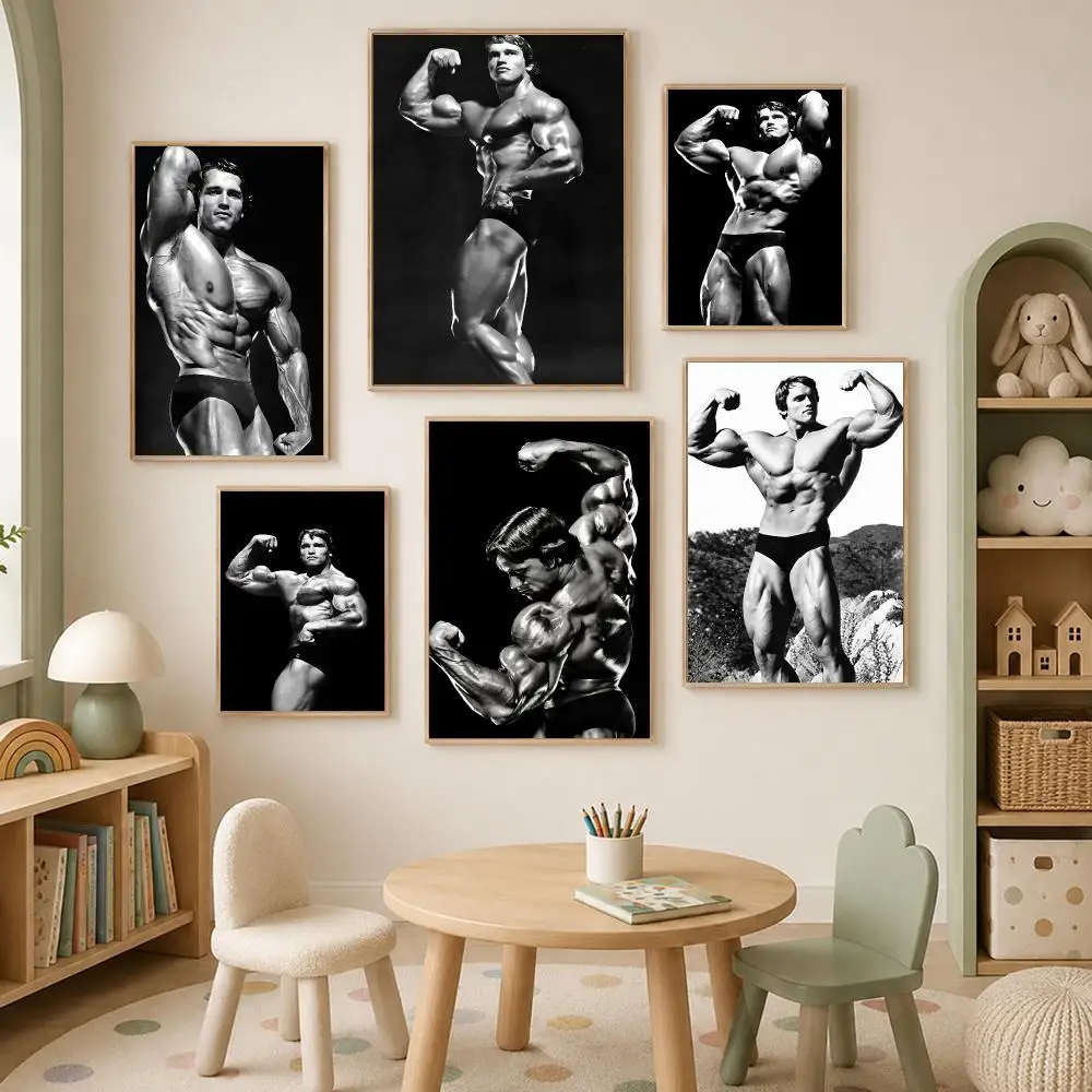 Celebrity Arnold Schwarzenegger Poster Self-Stick HD PP paper Wall Art  Waterproof Decor for Bedroom, Living Room，Gift