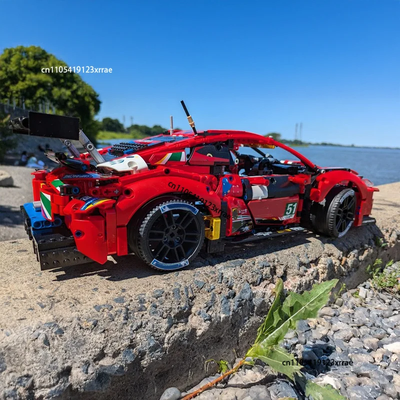 NEW 1604Pcs 42096-Red RSR Super Race Car Building Blocks DIY MOC Sports Champions Vehicle Assemble Bricks Kids Toy Birthday Gift