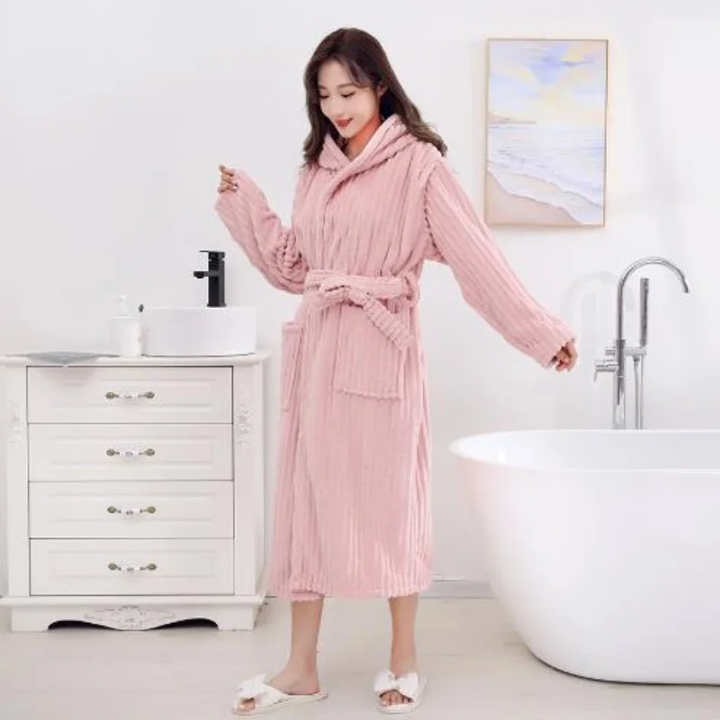 Couple\'s Soft Absorbent Coral Velvet Bathrobe, Home Clothes, Sexy Nightgown, High-end Nightgown