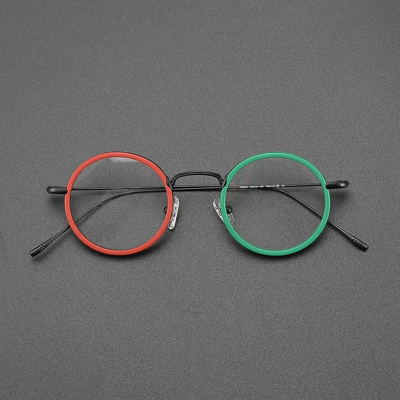 Japanese Personality Small Round Frame Glasses Frame Men and Women's New Multi-color Pure Titanium Myopia Prescription Eyewear