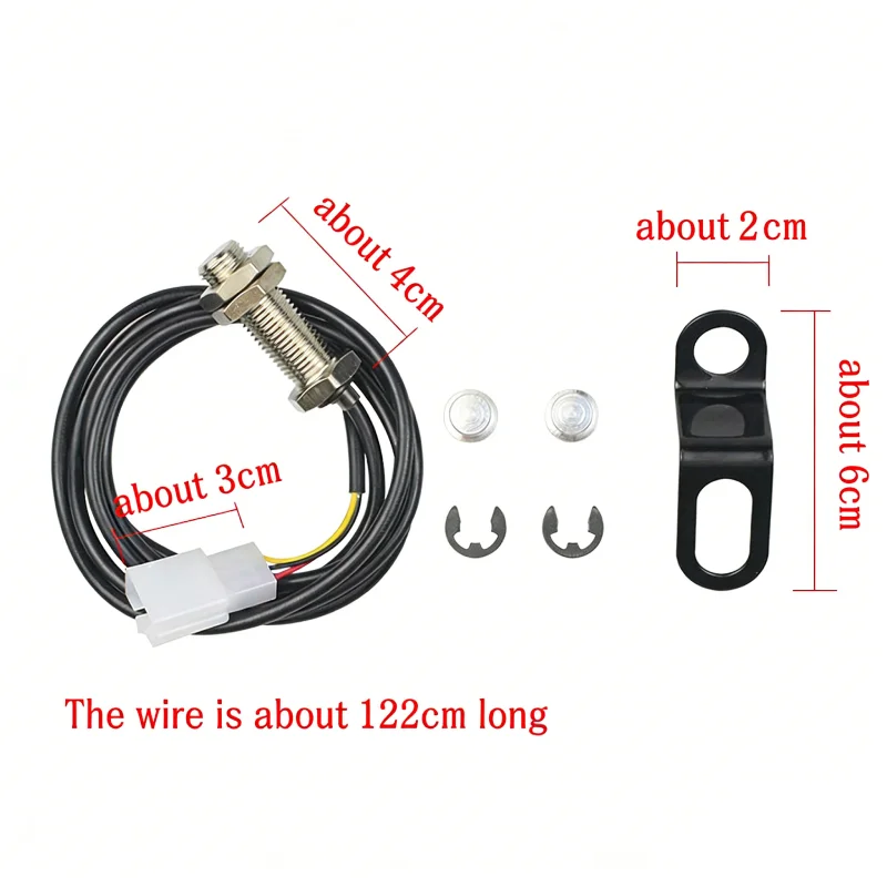 

Universal Motorcycle Scooter Odometer Speedometer Magnetic Sensor Cable Replacement Kit 12V 3 Pins Durable Digital Sensor