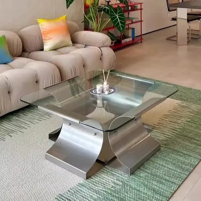 Mesa de té de cristal