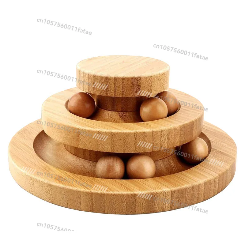 

Solid Wood Cat Toy Wooden Turntable Rolling Ball Double Three Layers Four Layers Cat Bite Resistant Toy
