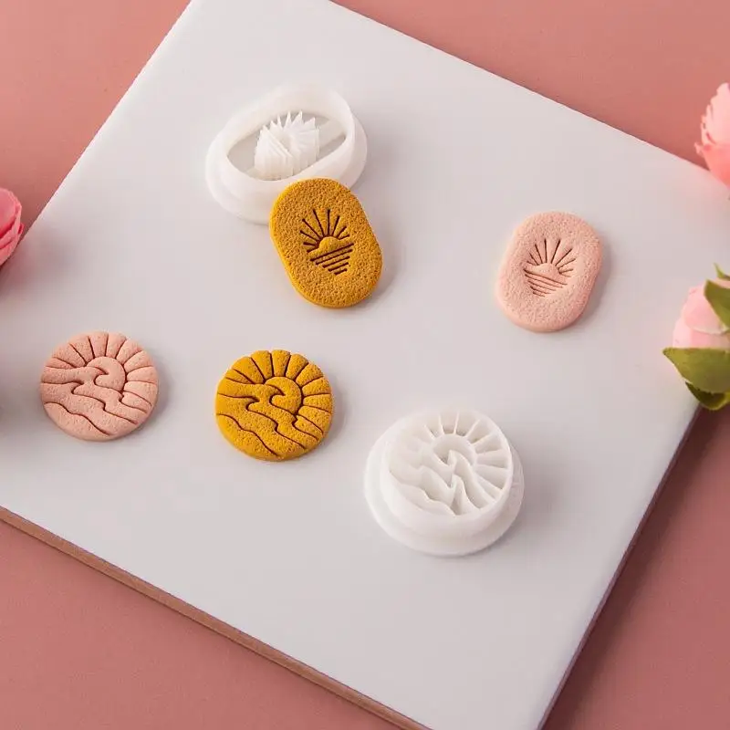 Sunset By The Sea Polymer Clay Cutters DIY Embbossed Making Pottery Clay Earrings Jewelry Pendant Tools