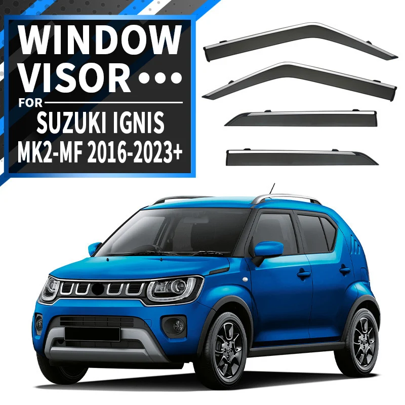 

Дефлекторы окон с хромированной отделкой для Suzuki Ignis MK2 MF 2016-2023+ (ветровики, защита от дождя)