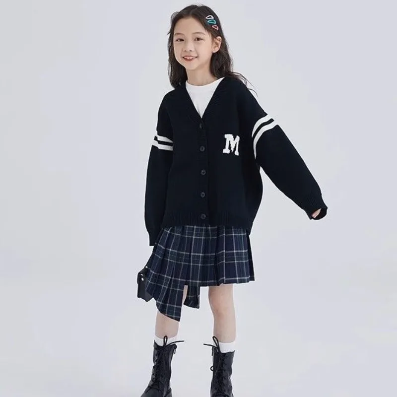 

Spring Autumn Knit Cardigan Sweater Toddler Boys Girls Casual Versatile Unisex Outerwear