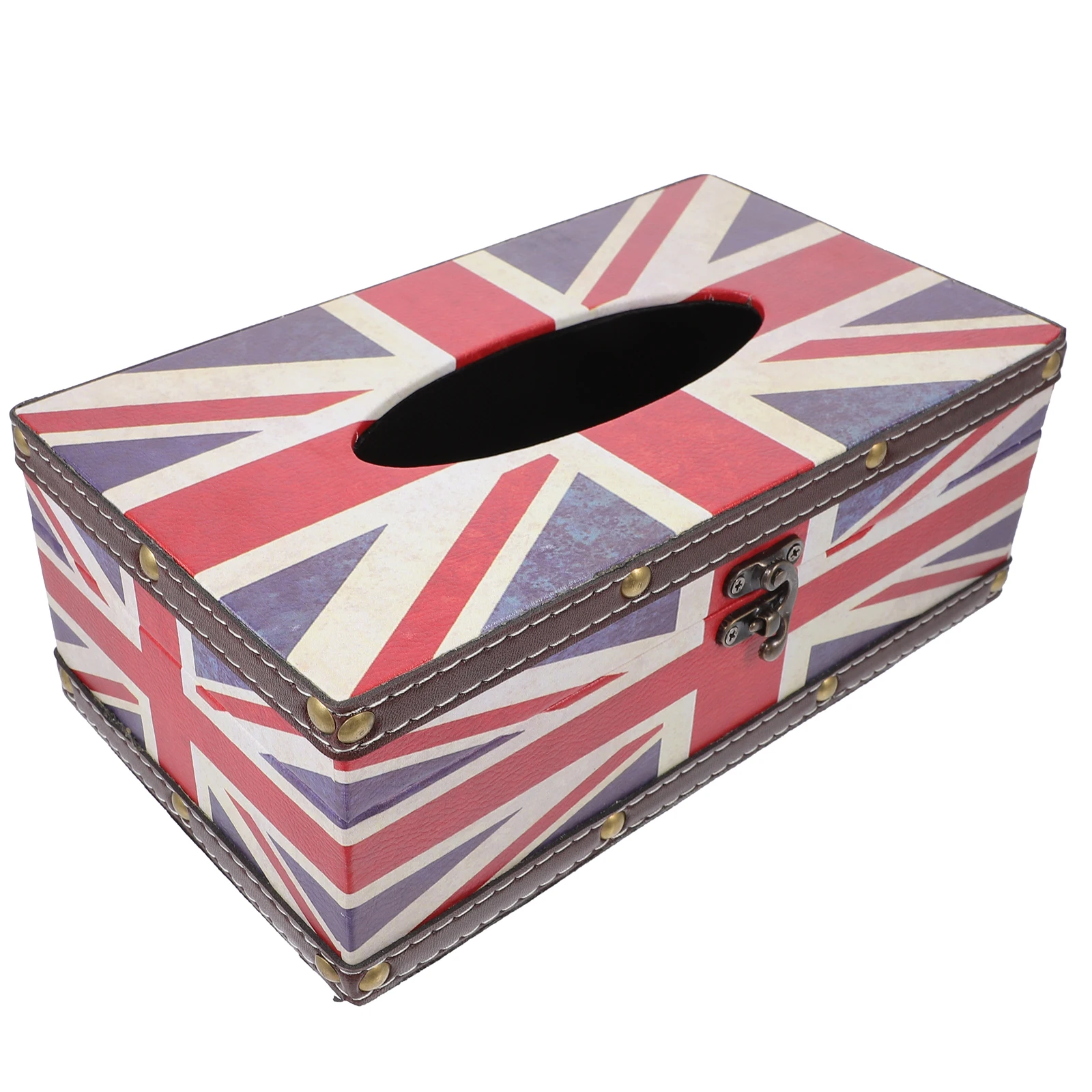 

1 pc Retro Tissue Box Napkin Holder Car Dispenser Desktop Container Wooden PU Lightweight Storage Use