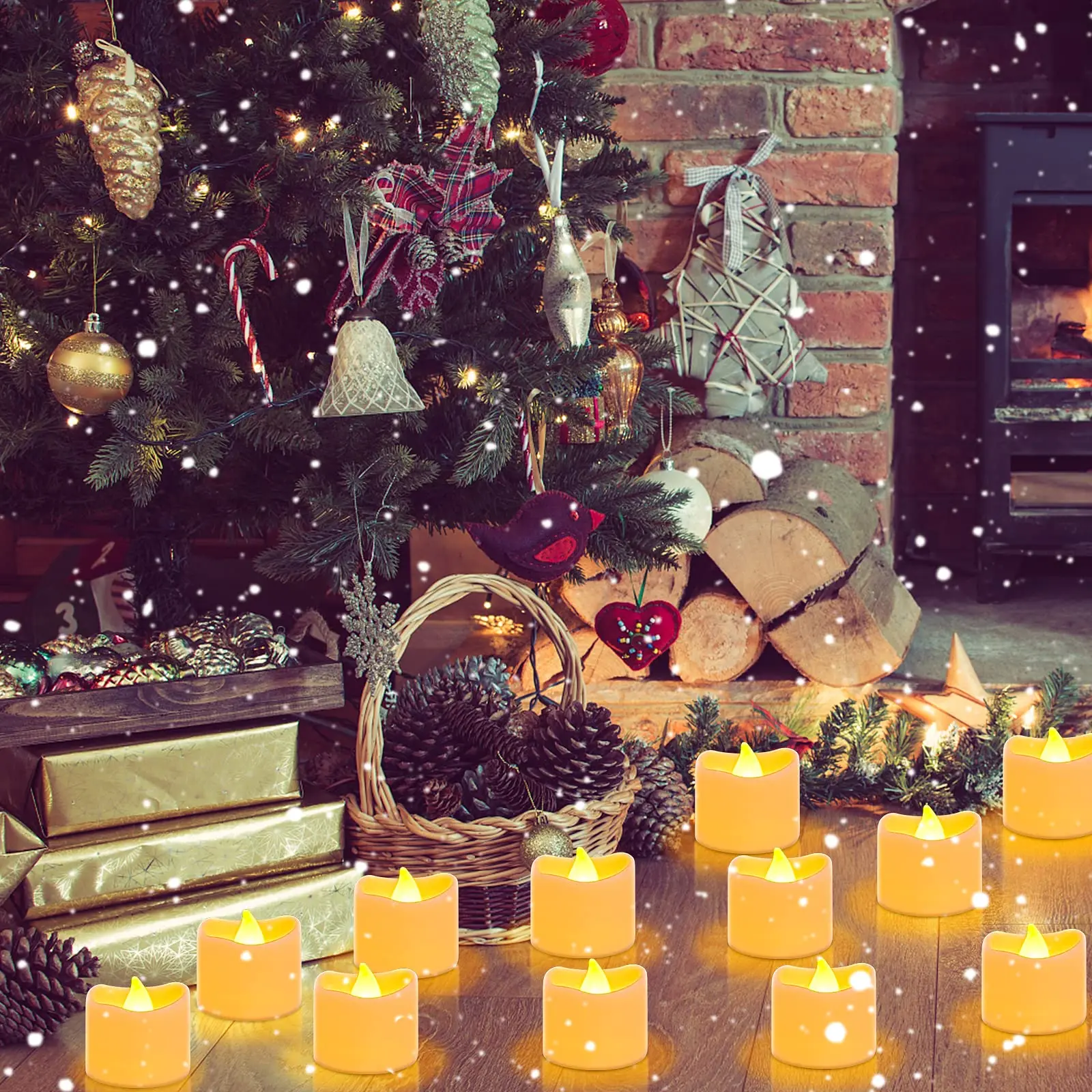 24Pcs/Box Flameless Candle Battery Operated 200+Hours LED Candles Tea Lights Romantic Wedding Candle Halloween Decor Candle