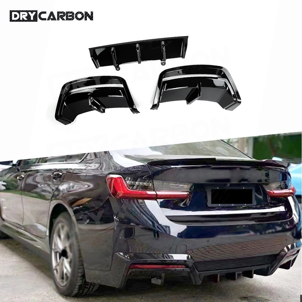 

For BMW i3 2022 Rear Bumper Diffuser Trims Body Kit Rear Side Splitters Spoiler Lip Accessories ABS Material