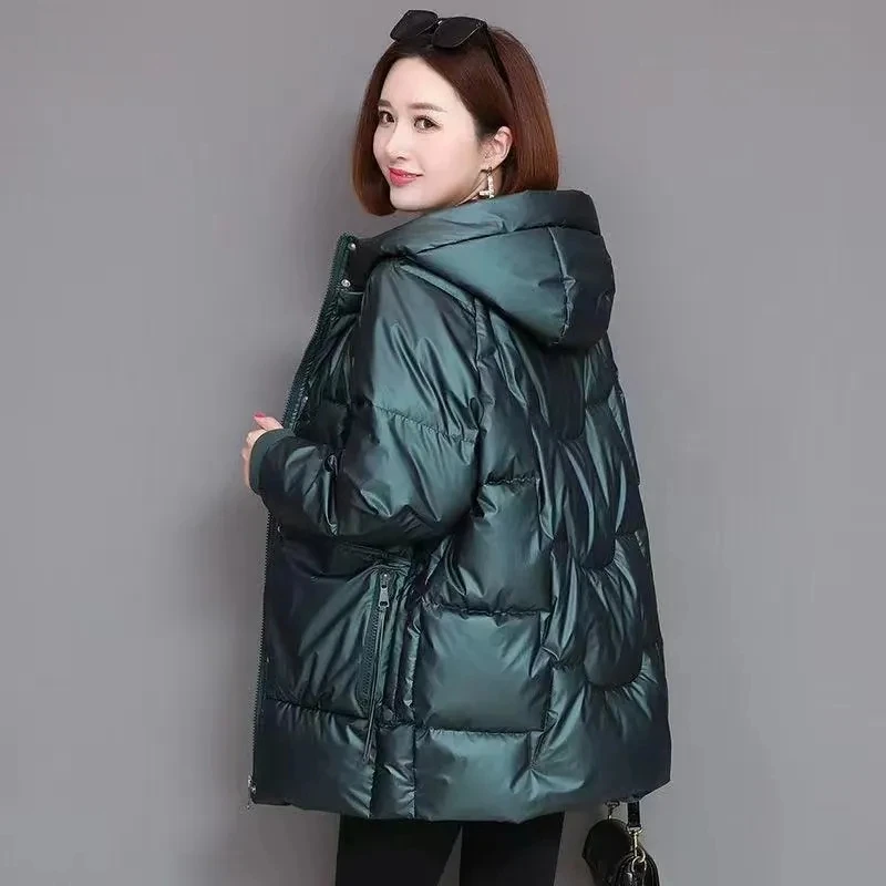 2022 New Winter Jacket Parkas Women Warm Down Cotton Coat Casual Hooded Overcoat Windproof Female Cotton Padded Outwear 4XL H370