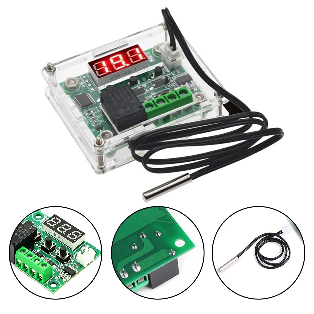 4piece 12V For W1209 LED Digital Thermostat Temperature Controller Thermometer Switch Module Waterproof Sensor