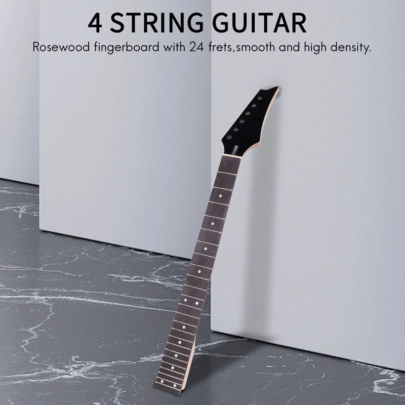 24 Frets New Replacement Maple Neck Rosewood Fretboard Fingerboard For Electric Guitar Black