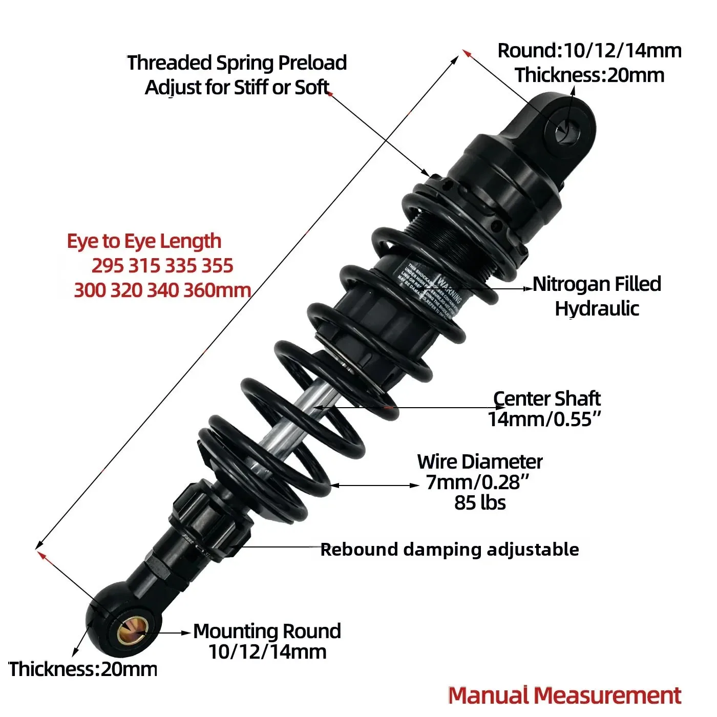 1Piece 275mm 295mm 315mm 335mm 355mm 280mm 300mm 320mm 340mm 360mm for Yamaha GT150/Longjia XDV250/30/Honda NS150LA