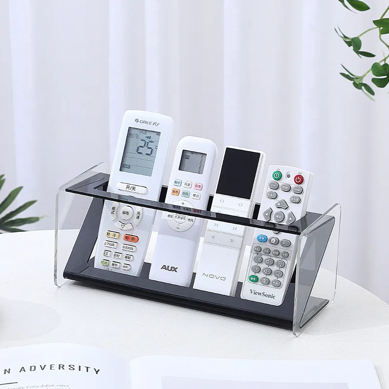 

Acrylic Remote Control Holder with Display Stand, Multi-Purpose Organizer for TV AC Remote & Electronics