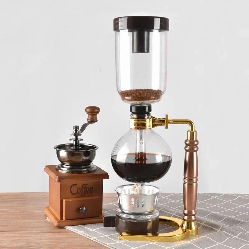 Style Siphon coffee maker Tea Siphon pot vacuum coffeemaker glass type coffee machine filter 3cup 5cup