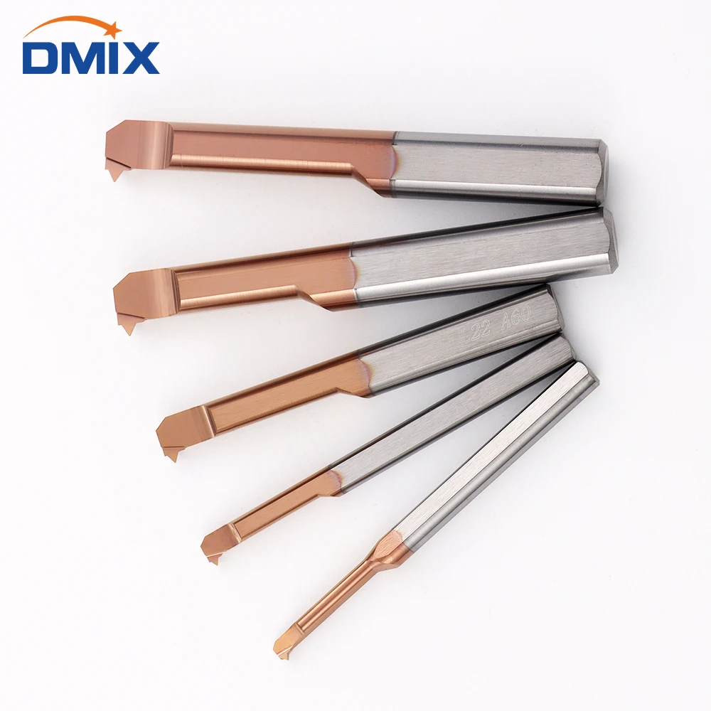 DMIX MIR Taglierina per alesatura per filettatura in metallo duro rivestito Mini tornio interno Utensile per tornitura Copia di piccoli fori in lega di acciaio al tungsteno