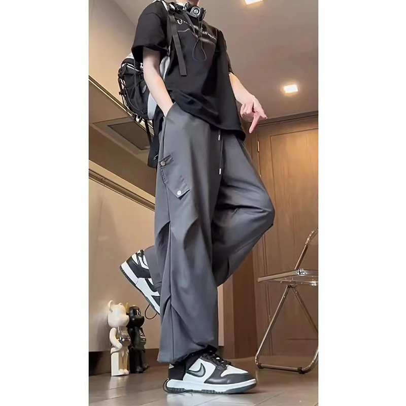 

Lightweight Ice Silk Outdoor Casual Pants Men's Summer Thin American Functional Paratrooper Trousers Quick Dry Foldable Workwear