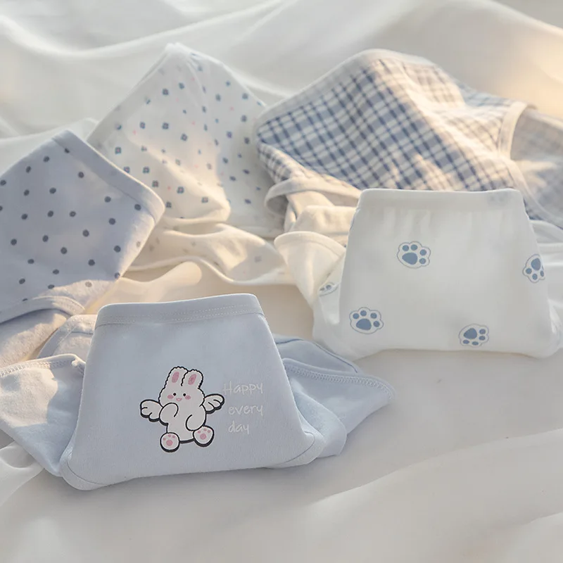 5Pcs/Set Cute Rabbit Underwear Cotton Panties For Women Print Girls Briefs Female Sexy Lingerie Soft Breathable Seamless Shorts