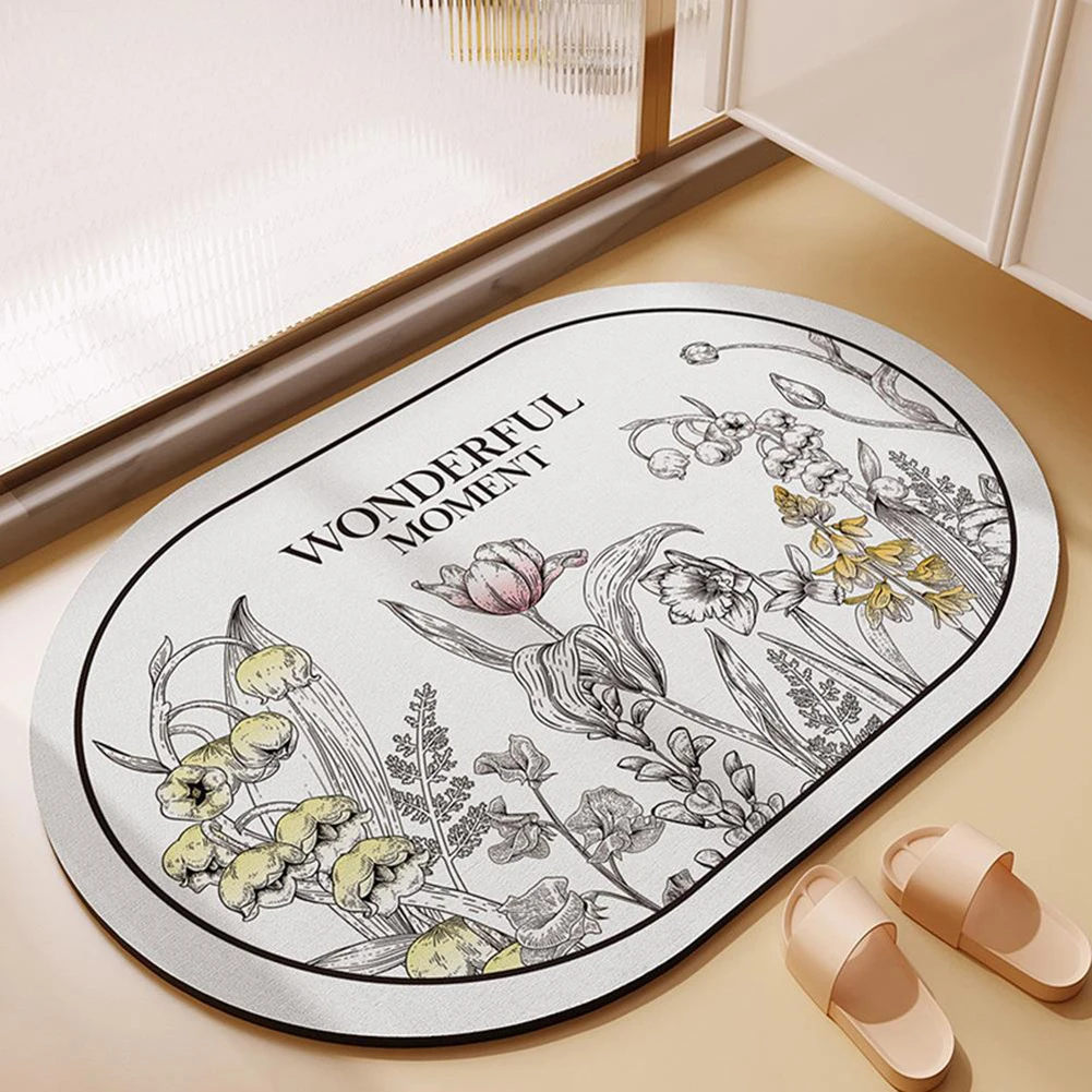 Bathroom Mat Super Absorbent Bath Mat Diatom Mud Quick Drying High Qualit Home Oil Proof Kitchen Front Doormat Non Slip Carpet