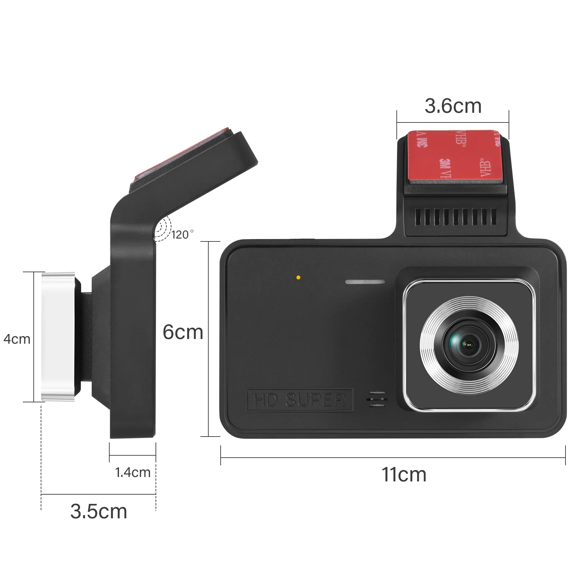 Dash Cam Front and Rear View Camera Video Recorder Dual Lens Car Dvr Cycle Recording Night Vision G-sensor 1080P Dashcam 4 Inch